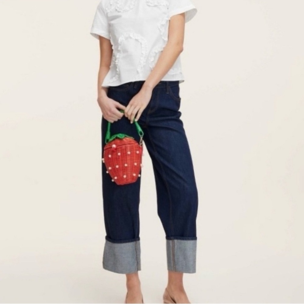 NWOT Kate Spade High Rise Straight Leg Wide Cuff Cuffed Dark Jeans Target 8